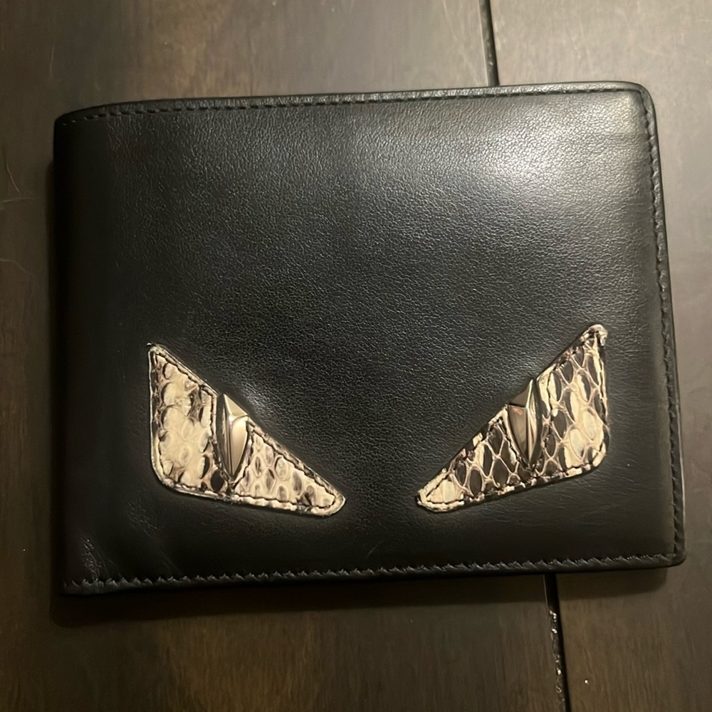 Fendi Monster Black Python Eyes Bifold - image 2